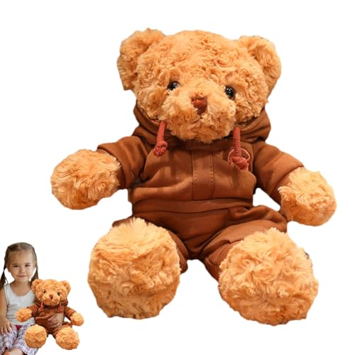 Nuyhgtr Cuddly Animal Toy, Sleeping Plush Bear Toys, Soft Stuffed Animals, 15 Inch Stuffed Bear Dolls, 24x16x38 cm, / 9.45x6.3x14.96in, for Kids Children, Boy, Girl, Dark Brown and Light Brown von Nuyhgtr