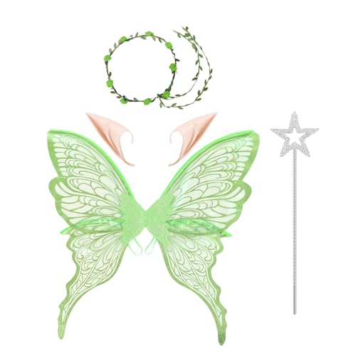 Nuyhgtr Feenflügel Kostüm Set - Engelsflügel für Halloween Kostüme & Cosplay - Festliche Verkleidung Für Galabälle Theaterbühne Charakterdarstellung Nuyhgtr Feenflügel Kostüm Set - Engelsflügel für Halloween Kostüme & Cosplay - Festliche Verkleidung Für Galabälle Theaterbühne Charakterdarstellung von Nuyhgtr
