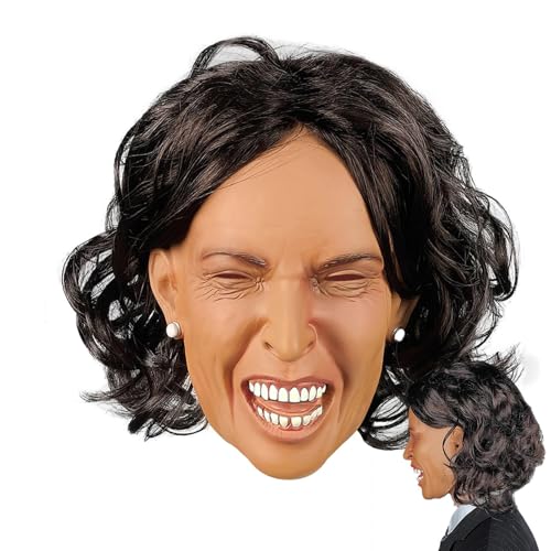 Nuyhgtr Funny Women Face Masque, Women Headcover Wig, Halloween Party Props, Creative Headgear for Parties, Spoof Face Masque, Role-playing Costume Accessory, Funny Wig Masque von Nuyhgtr