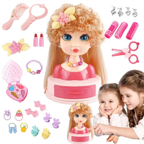 Nuyhgtr Hair Styling Doll Head, Practice Beauty Set, Braiding Makeup Toy, Beginner Friendly Design and Beauty Training for Girls Ages 3 to 6, Learning Play, Gift Use, 7.8 inches Nuyhgtr Hair Styling Doll Head, Practice Beauty Set, Braiding Makeup Toy, Beginner Friendly Design and Beauty Training for Girls Ages 3 to 6, Learning Play, Gift Use, 7.8 inches von Nuyhgtr