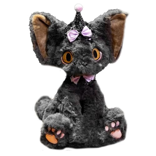 Nuyhgtr Halloween Cat Toy, 11.8 Inch Cat Plushie, Cute Plushies Decoration, Sleeping Companion Cat, Desktop Ornament Cat, Boys and Girls Cat Toy, Halloween Plush Cat Doll, for Boys and Girls von Nuyhgtr