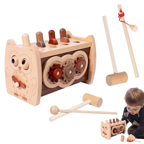 Nuyhgtr Kids Wooden Toys, Early Education Toys, Educational Music Toys, Xylophone Hammer Toy, 21x12x13.7 cm, / 8.27x4.72x5.39in, Educational Wooden Pounding Toy for Early Childhood Learning von Nuyhgtr