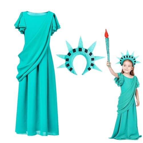 Nuyhgtr Kinderkostüm Freiheitsstatue - Festliches Freiheitsstatue Kinderkostüm,Bequemes Halloween Verkleidungskostüm Für Maskenbälle Und Bühnenauftritte Nuyhgtr Kinderkostüm Freiheitsstatue - Festliches Freiheitsstatue Kinderkostüm,Bequemes Halloween Verkleidungskostüm Für Maskenbälle Und Bühnenauftritte von Nuyhgtr