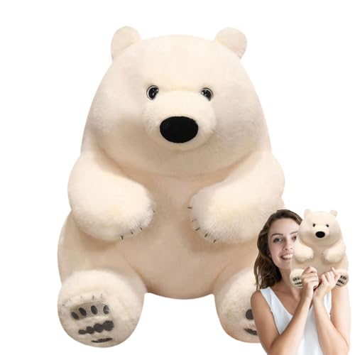 Nuyhgtr Polar Bear Stuffed Animal, Cute Cartoon Animal Plush, Hug Plush Doll, 25cm Soft, Realistic Stuffed Animal, Cuddly Bear for Kids, Plush Polar Bear Toy, for Kids and Children von Nuyhgtr