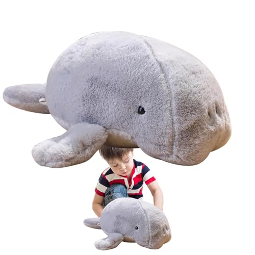 Nuyhgtr Portable Plush Toy, Cuddly Manatee Toy, Lightweight Plush Toy, Adorable Manatee Plush, Manatee Pillow and Animal Plush Toy, 40 cm, / 15.75 Inc, for Dining Room Bedroom, Gray von Nuyhgtr