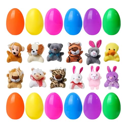 Nuyhgtr Prefilled Easter Eggs, 12X Holiday Stuffed Basket Plushies Stuffer, Soft Plush Animal Toys, Fun Surprise Basket Fillers for Kids, Toddler, Boys, Girls, Children von Nuyhgtr