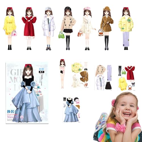 Nuyhgtr Princess Dress Up Book, Magnetic Dress Up Doll, Paper Doll Sticker Book, Princess Doll Figure, Dress Up Stickers, Kids Magnetic Doll, Toddler Dress Up Book, for 3+ Year Girls, Toddler, Kids von Nuyhgtr