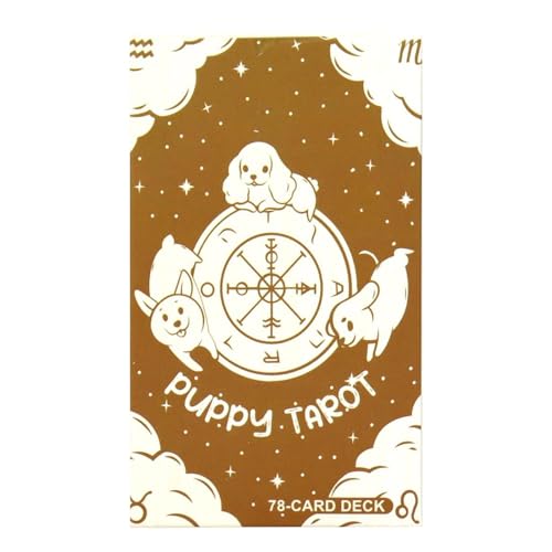 Nuyhgtr Puppy Tarot, Full English Dog Oracle Cards, Fate Divination Deck, Mystical Tarot Set, 10.3x6cm Size 78-Card Pack for Family Gatherings and Fortune-Telling von Nuyhgtr