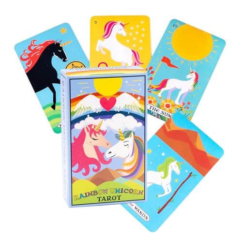 Rainbow Horse Tarot, Mysterious Divination Deck, Colorful & Funny Parties Card Game, Interactive Family and Friends Game, Oracle Divination Cards, 10.2x6cm von Nuyhgtr