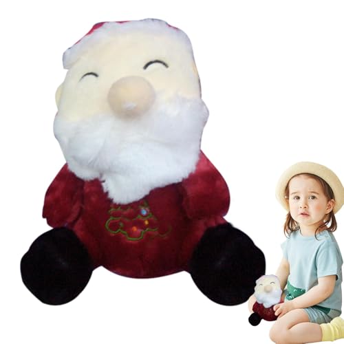 Nuyhgtr Santa Claus Plush Doll, Elk Plush Doll for Christmas, Musical Santa Claus Plush Toy, Holiday Plush Doll with Lights and Music, Christmas Soft Plush Doll, Santa Claus Plush Pillow for Sofa von Nuyhgtr