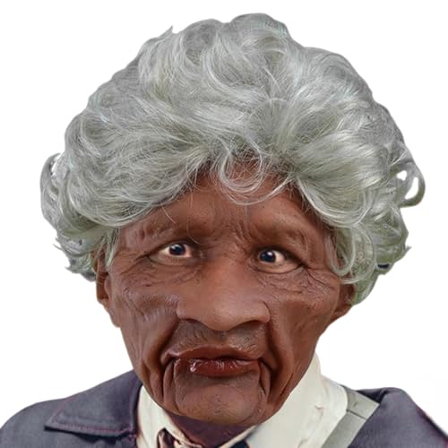 Nuyhgtr Scary Old Man Horror Face Cover Elastic Old Man Halloween Costume Prop Horror Cosplay Accessory Scary Face Masks Old Man Headwear Horror Event Masks von Nuyhgtr