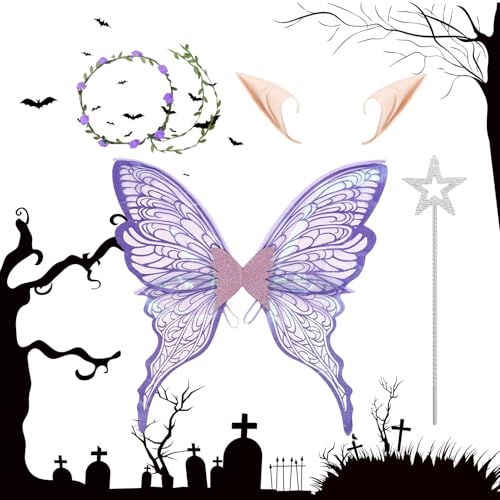Nuyhgtr Schmetterlingsfeenflügel,Schmetterlingskostüm Flügel Für Halloween | Hautschonende Elastische Verkleidungsflügel Für Festlichkeiten Und Karneval Nuyhgtr Schmetterlingsfeenflügel,Schmetterlingskostüm Flügel Für Halloween | Hautschonende Elastische Verkleidungsflügel Für Festlichkeiten Und Karneval von Nuyhgtr