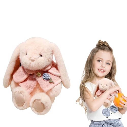 Nuyhgtr Stuffed Bunny Plush Toy, Adorable Long-Eared Rabbit Plushie, Soft & Cuddly Sleeping Pillow, Comforting Bedtime Toy for, Boys & Girls, Fabric 11.02x7.87 Inches von Nuyhgtr