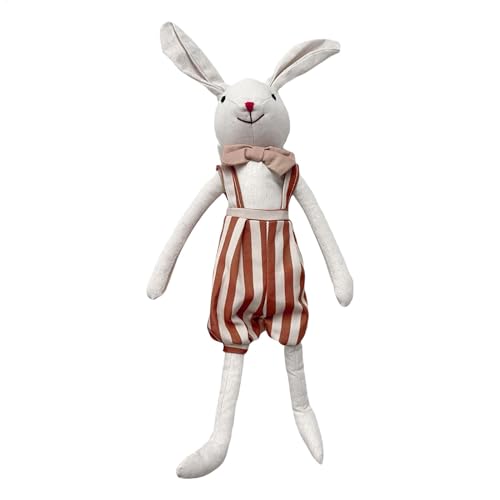 Nuyhgtr Stuffed Rabbit Toy, Portable Bunny Stuffy, Bib Shorts Bunny, Toddler Soothing Toy, Baby Photography Props, Stuffed Bunny Rabbit, Bow Tie Rabbit for Toddler, Baby Soothing Toy, and Girls' Gift von Nuyhgtr