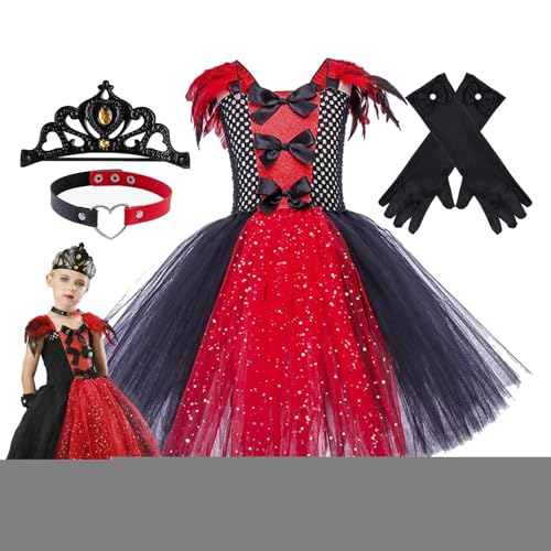 Nuyhgtr Vampirkleid für Mädchen, Vampirkostüm für Mädchen,Königliches Vampirkostüm für Kinder - 2–12 Jahre altes Gothic-Halloween-Tüllkleid mit Krone, Handschuhen, Halskette Nuyhgtr Vampirkleid für Mädchen, Vampirkostüm für Mädchen,Königliches Vampirkostüm für Kinder - 2–12 Jahre altes Gothic-Halloween-Tüllkleid mit Krone, Handschuhen, Halskette von Nuyhgtr