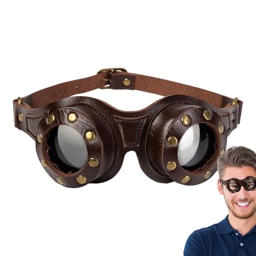 Nuyhgtr Vintage Motorrad Brille | Retro Dampffantasie Brille,Verstellbare Retro Brillen Unisex Für Anime Conventions Und Halloween Kostümpartys Nuyhgtr Vintage Motorrad Brille | Retro Dampffantasie Brille,Verstellbare Retro Brillen Unisex Für Anime Conventions Und Halloween Kostümpartys von Nuyhgtr