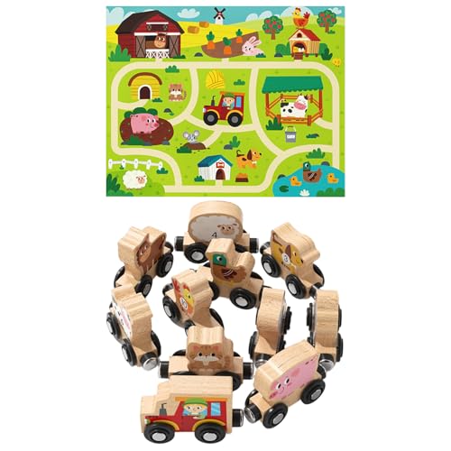 Nuyhgtr Wooden Train Set, Railway Toy with Number-Blocks, Educational Preschool Activity, Interactive Vehicle Game, Ideal for Boys Girls Over 18 Months Learning Play Nuyhgtr Wooden Train Set, Railway Toy with Number-Blocks, Educational Preschool Activity, Interactive Vehicle Game, Ideal for Boys Girls Over 18 Months Learning Play von Nuyhgtr