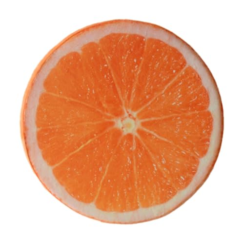 Orangenfrucht-Couchkissen | Oranges rundes Kissen für Couch | Kiwi-dekoratives Sofakissen, wassermelonenförmiges Stuhlkissen, Zitronenkissen für die Inneneinrichtung, runde Zitronen-Wurfkissen von Nuyhgtr