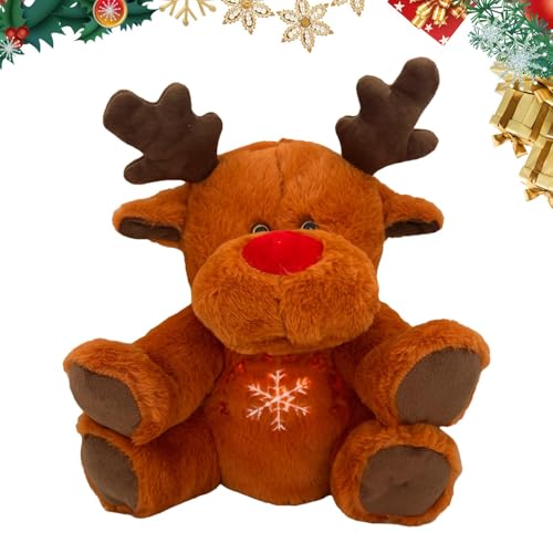 Soft Moose Plush Toy for Holidays, Plush Reindeer Stuffed Animal, Electric Holiday Moose Plush, Christmas Plush Toys for All Ages, Stuffed Animal Moose Christmas, Moose Christmas Doll for Kids von Nuyhgtr