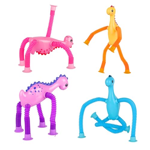 Teleskope Saugnapfbecher Tier - 4 Stücke Kinder Dinosaurierspielzeug für Bildungszappeln, Partybevorzugungen mit Lichtern, interaktives Geburtstagsspiel für Kinder, lustige Spielgebrauch, mehrfarbige Teleskope Saugnapfbecher Tier - 4 Stücke Kinder Dinosaurierspielzeug für Bildungszappeln, Partybevorzugungen mit Lichtern, interaktives Geburtstagsspiel für Kinder, lustige Spielgebrauch, mehrfarbige von Nuyhgtr