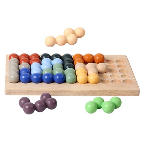 Wooden Board Beads Game, Stacking Rainbow Board Game, Bead Toys for Kids, Educational Sorting Puzzle, Brain Teaser Game for Girls, Fun Family Game with Wooden Bead Toys and Challenges von Nuyhgtr