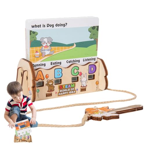 Wooden Words Training Toy, Educational Learning Games, Alphabet Learning Toy, Interactive Word Spelling Game for Preschoolers and Kindergarteners to Enhance Vocabulary and Spelling Skills von Nuyhgtr