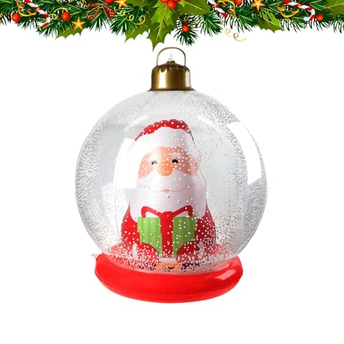 Aufblasbarer Weihnachtsball, PVC-Weihnachtsschmuck, aufblasbare Weihnachtsbälle, PVC-Weihnachtsdekoration, Ornamente mit Weihnachtsmann im Inneren, aufblasbare Weihnachtskugeln für draußen von Nuytghr