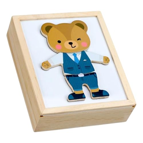 Bärenpuzzle aus Holz, magnetische Anziehpuppen - Bären-Lernspielzeug für Vorschulkinder,Cartoon-Muster zum Sortieren und Zuordnen von Puzzles, Kleinkind-Puzzle, Kühlschrankmagnete für Kleinkinder, Han von Nuytghr