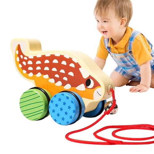 Dino Walking Along Pull Toy, Classic Wooden Pull Along Toy, Dinosaur Dragging Toy, Children's Pull Toy, Wooden Dinosaur Toy, Pull Along Dinosaur Toy, Dinosaur Playset for Kids, Toy for 18 Months + von Nuytghr