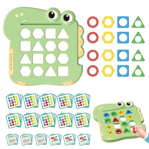 Formanpassungsspielzeug, Formanpassungsspiel - Farbform-Brettspiel - Geometrisches Form-Matching-Brett, Dinosaurier-Schachbrett, Lernspielzeug, Form-Farb-Matching-Board von Nuytghr