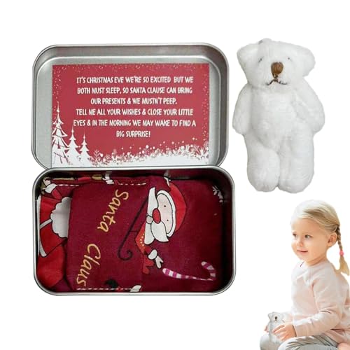 Kleine Taschenbär-Dose,Taschenbär-Plüschtier mit Karten und Steppdecken | Winziger Bär in Box Weihnachten, Stoffbär, Taschenbär-Spielzeug mit Karten und Steppdecken für Babyparty-Geburtstag von Nuytghr