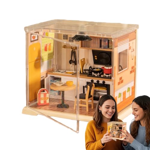 Miniaturhaus Bausatz,Schreibtisch Deko Puppenhaus Bausatz | Handgefertigte Kaffeehaus Küche Deko Für Erwachsene Wohnzimmerregal Schmuck Miniaturhaus Bausatz,Schreibtisch Deko Puppenhaus Bausatz | Handgefertigte Kaffeehaus Küche Deko Für Erwachsene Wohnzimmerregal Schmuck von Nuytghr