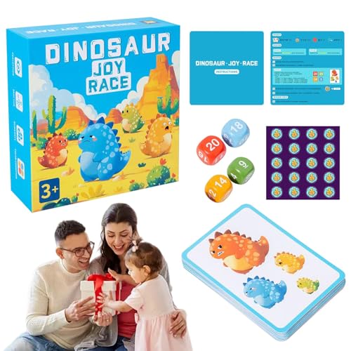 Nuytghr Dinosaur Matching Card Game, Fun Kids' Dice, Interactive Math Learning Activity, 15x15x5cm, Parent Child Competition, Engaging Entertainment with Colorful for Friends von Nuytghr