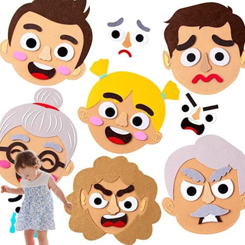 Nuytghr Emotion Toy for Kids, Funny Making Faces Felt Stickers Kit, Emotional Education Emoticon Set, Ideal for Outdoors, Home, School, Park, and Car Activities, 490g von Nuytghr