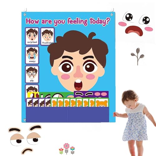 Nuytghr Emotion Toy for Kids, Funny Making Faces Felt Stickers Kit, Emotional Education Emoticon Set, Ideal for Outdoors, Home, School, Park, and Car Activities, 490g von Nuytghr