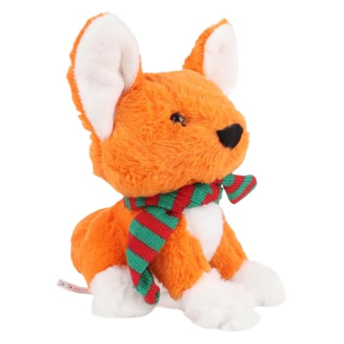 Nuytghr Fuchs Plüschpuppe | Realistisches Stofftier Fuchs Spielzeug | Plüsch Tier Sammlung | Weihnachten Schal Fuchs Figur | Plüschtier für und Mädchen | für Mädchen Wohnzimmer von Nuytghr