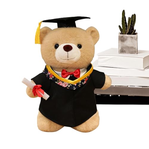 Nuytghr Graduation Bear Stuffed Animal, Soft Plush Toy, Grad Bear with Gown Hat, Cute Throw Pillow, 30cm, Cozy Keepsake Gift, Ideal for High School and Preschool Decor von Nuytghr