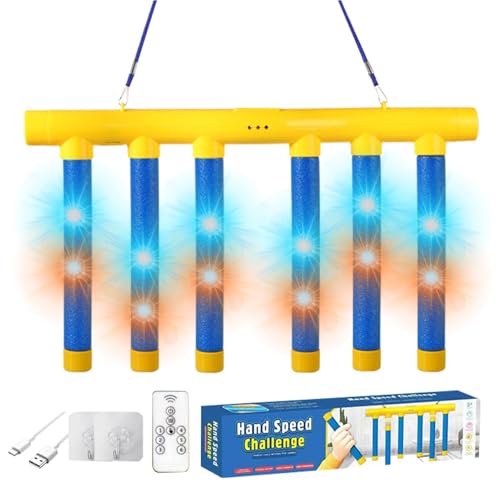 Nuytghr Reflex Game, Falling Sticks Catching Challenge, Hand-Eye Coordination Trainer, 15.74x2.08x3.74inch Educational Activity for Kids and Adults, Remote Control with 3 Adjustable Speeds von Nuytghr