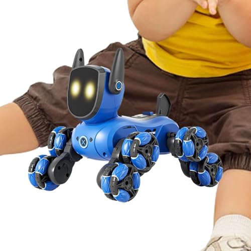 Nuytghr Robot Dog, Educational Electric Pet, 8 Wheel Dancing Companion, Interactive Remote Control Toy, Blue, Green, Walking Music Game Kids, for Boys and Girls von Nuytghr