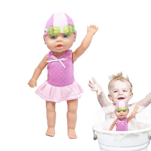 Nuytghr Schwimm Baby Puppe - Bade Baby Puppe | Batteriebetriebene Badewannenfigur Schwimmendes Spielzeug Für Pool Badezimmer Kinderzimmer Reisen Drinnen Draußen Geburtstagsgeschenk Mädchen Nuytghr Schwimm Baby Puppe - Bade Baby Puppe | Batteriebetriebene Badewannenfigur Schwimmendes Spielzeug Für Pool Badezimmer Kinderzimmer Reisen Drinnen Draußen Geburtstagsgeschenk Mädchen von Nuytghr