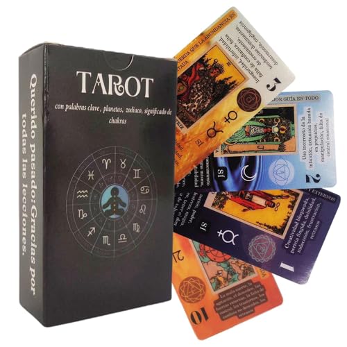 Nuytghr Tarot-Deck, 80 Stück Tarotkarten für Anfänger und Experten, Orakelkarte mit Bedeutungen, Lesekarten, Wahrsager-Spiel für Freunde (10,3 x 6 cm) von Nuytghr