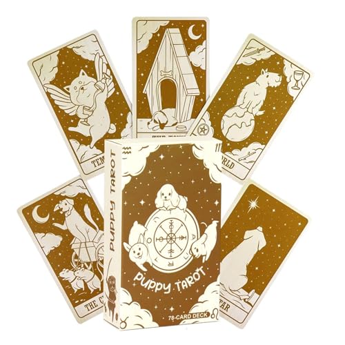 Nuytghr Tarotkarten für Anfänger, Tarotkarten Deck, Tarot-Lesekarten, Tarotkarten mit Bedeutungen, Wahrsagerspiel, Tarotkartenset, Welpentarotdeck, Hunde-Orakelkarten von Nuytghr