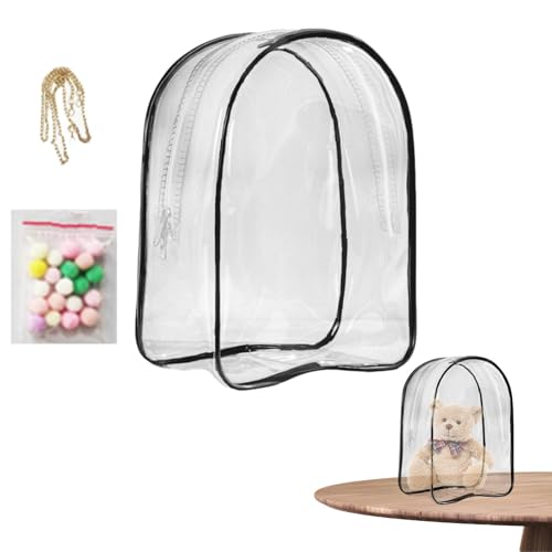 Plüschpuppen-Aufbewahrungstasche, transparente Aufbewahrungstaschen für Stoffpuppen, Plüschpuppen-Organizer, Rucksack mit staubdichtem Schutz – ideal für den täglichen Pendler, Wochenendausflüge und von Nuytghr