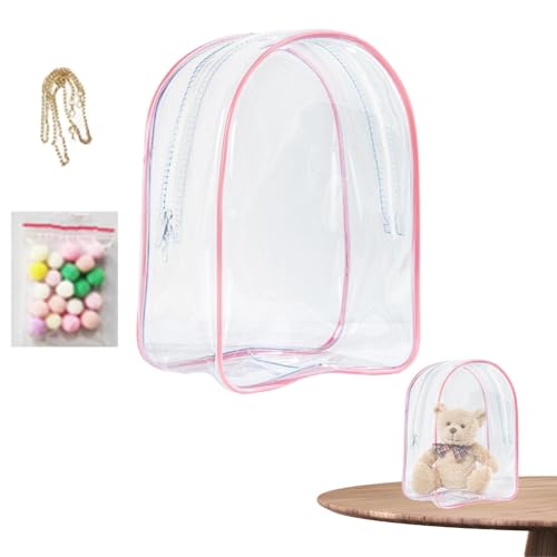 Plüschpuppen-Aufbewahrungstasche, transparente Aufbewahrungstaschen für Stoffpuppen, Plüschpuppen-Organizer, Rucksack mit staubdichtem Schutz – ideal für den täglichen Pendler, Wochenendausflüge und von Nuytghr