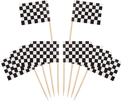 Inateck Party Cupcake Picks, 100 Stück, Schwarz-Weiß, Neutral, Kuchen Topper, Party, CAKE_TOPPER von Inateck