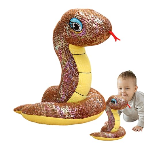 Nxbuynef Schlangen-Stofftier, Jahr der Schlangen-Plüschtier,Realistisches Schlangen-Plüschtier mit Pailletten - Schlangen-Stofftier für Kinder, Kinder, Weihnachtsfeier, Geburtstagsparty-Dekoration von Nxbuynef