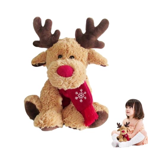 Nybhyjka 11,8" Weihnachts-Rentier-Plüsch, Weiches Weihnachtsspielzeug, Kuscheliges Weihnachtselch-weiches Plüschkissen, Weihnachtsplüschtiere, Hirsch-Stofftier, Weihnachtsplüsch-Kollektion von Nybhyjka