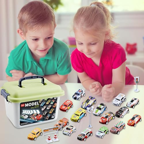 Nybhyjka 30/50/70 Teile Rückzugsautos für Kinder, Autospielzeugset mit Kalender, Spielzeug, Reibungsrennwagen, Kinderspielzeug mit Spielmatte, Mädchen- und Jungenset von Nybhyjka