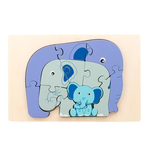 Nybhyjka 3D-Cartoon-Puzzle für Kinder, pädagogisch wertvolles 3D-Cartoon-Puzzle, 3D-Puzzles Lernpuzzles aus Holz, Lernspielzeug-Puzzles für Kleinkinder im Alter von 1–3 Jahren, Zuhause, Reisen, von Nybhyjka