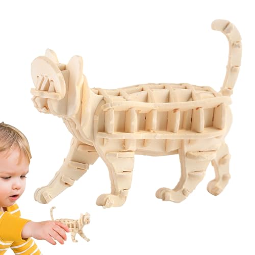 Nybhyjka 3D-Tierpuzzle, 3D-Cartoon-Puzzle,Papierkonstruktionsspielzeug „Walking Cat“ | Kreatives Katzen-Modellbau-Puzzle, interaktives Katzen-Konstruktionsspielzeug aus Papier, lehrreich für von Nybhyjka